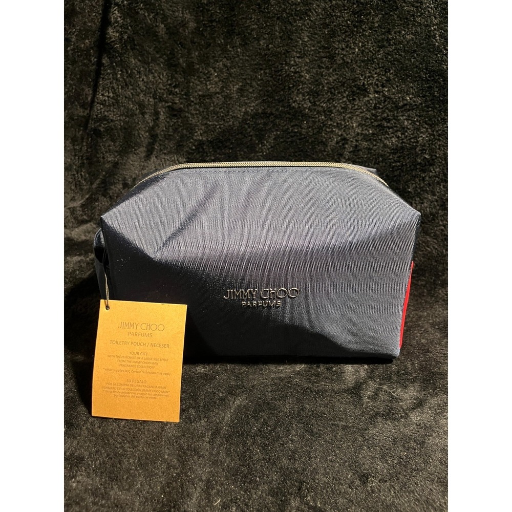 Jimmy Choo Parfums Navy & Red Toiletry Bag – Travel Pouch – NWT!!